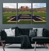 52835-MGV-CV-60X30-3P-Notre Dame Stadium Wall Art Canvas Print, Framed Indiana Stadium Art Picture Print, Notre Dame Field Perfect Sport Room Decor