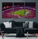 11343-MGV-CV-60X30-3P-Bryant-Denny Stadium Wall Art – Panoramic Alabama Crimson Tide Football Field Canvas Print, Game Day Decor for Office, Man Cave or