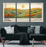 33864-MGV-CV-36X24-Pointillism Yayoi Wall Art Canvas Print, Framed Yayoi Kusama Art Picture Print, Yayoi Kusama Dot Perfect Abstract Nature Decor