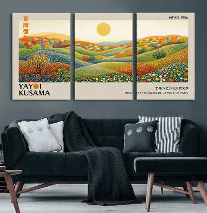 33864-MGV-CV-36X24-Pointillism Yayoi Wall Art Canvas Print, Framed Yayoi Kusama Art Picture Print, Yayoi Kusama Dot Perfect Abstract Nature Decor