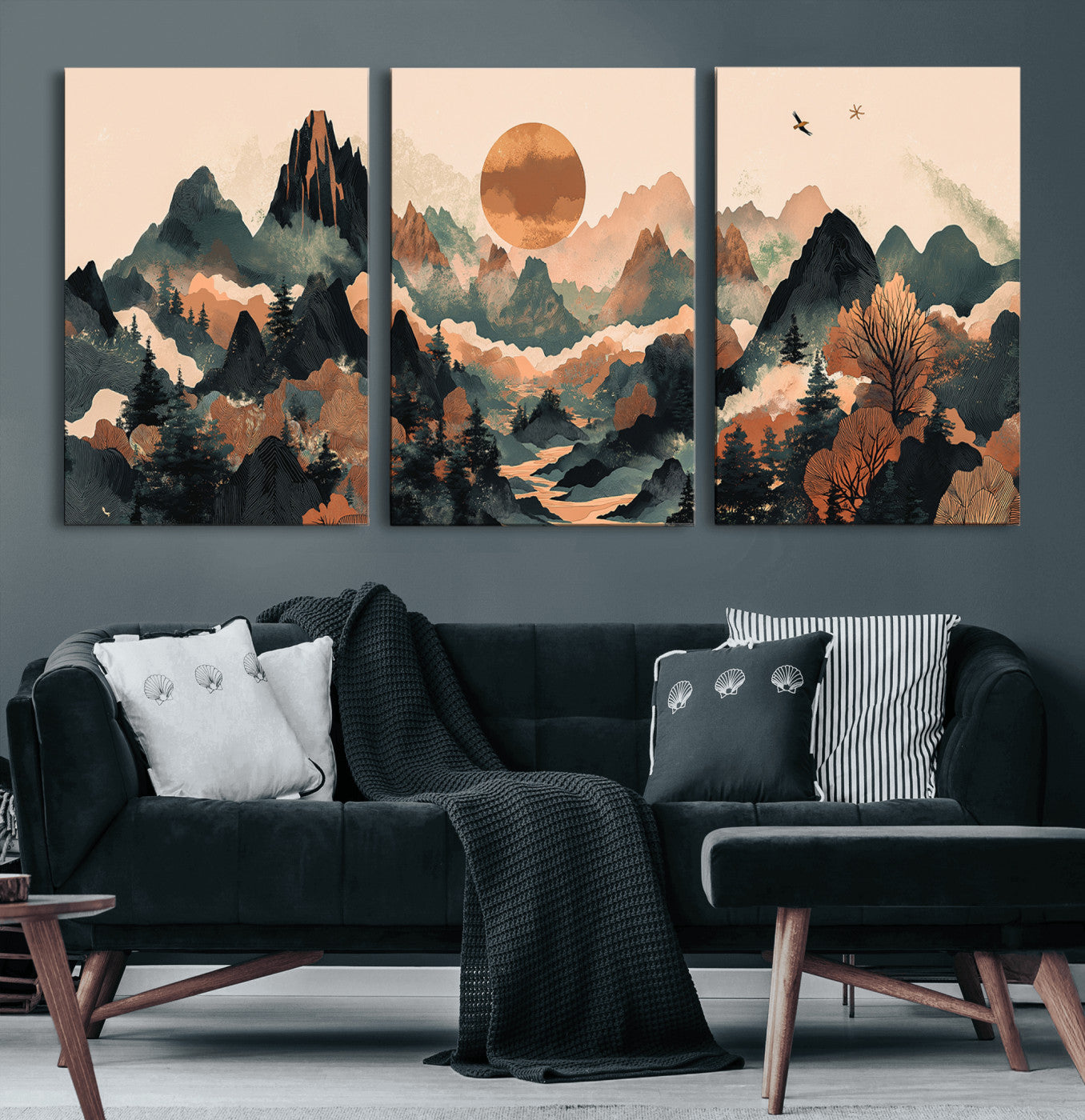 46509506-MGV-CV-36X24-Mountain Wall Art – Sunset Canvas Print, Nature Inspired Artwork, Scenic Wall Decor for Living Room, Bedroom, Office