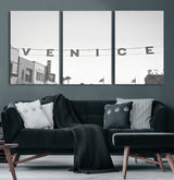 68254589-MGV-CV-36X24-Venice Sign Wall Art Canvas Print, Framed Venice Letters Art Picture Print, Los Angeles Perfect Minimalist Urban Decor Artwork