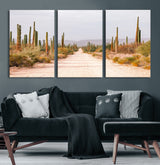 30742780-MGV-CV-36X24-Desert Cactus Wall Art Canvas Print, Framed Southwestern Art Picture Print, Bohemian Western Perfect Southwestern Boho Decor