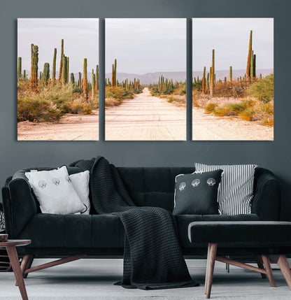 30742780-MGV-CV-36X24-Desert Cactus Wall Art Canvas Print, Framed Southwestern Art Picture Print, Bohemian Western Perfect Southwestern Boho Decor