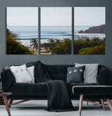 88336640-MGV-CV-36X24-Tropical Beach Scene Wall Art Canvas Print, Framed Coastal Photography Art Picture Print, Ocean Horizon Art Perfect Coastal Boho