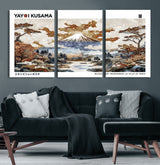 80111817-MGV-CV-60X30-3P-Japanese Landscape Wall Art – Mount Fuji Autumn Canvas Print, Asian Inspired Nature Decor for Living Room, Bedroom, Office or