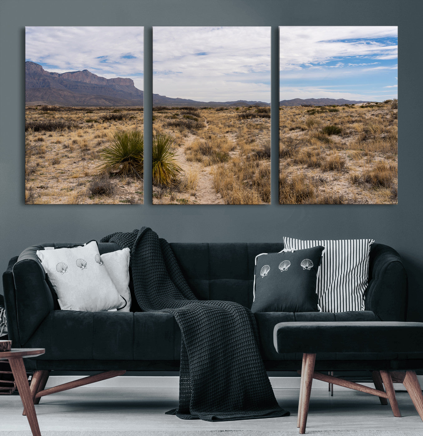 21606563-MGV-CV-60X30-3P-Desert Mountain Wall Art – Southwest Landscape Photography Canvas Print, Rustic Nature Artwork Scenic Western Decor for Living