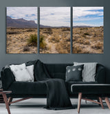 21606563-MGV-CV-60X30-3P-Desert Mountain Wall Art – Southwest Landscape Photography Canvas Print, Rustic Nature Artwork Scenic Western Decor for Living