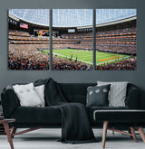 32530647-MGV-CV-36X24-Chicago Bears Stadium Wall Art – Futuristic Dome Arena Canvas Print, Modern Football Concept Design Decor for Man Cave, Bar, or