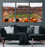 76011417-MGV-CV-36X24-Tennessee Volunteers Wall Art – Neyland Stadium Checkerboard Crowd Canvas Print, Vols Football Game Day Fan Perspective Sports