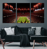 73358115-MGV-CV-60X30-3P-Tennessee Volunteers Wall Art – Neyland Stadium Fireworks Night Game Canvas Print, Vols Football Checkerboard Endzone Sports Decor