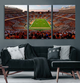 37160229-MGV-CV-60X30-3P-Tennessee Volunteers Wall Art – Neyland Stadium Sunset Checkerboard Game Canvas Print, Vols Football Panorama Sports Decor