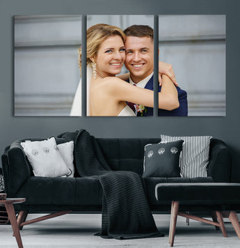 CSTM6030-MGV-CV-60X30-3P-Custom Canvas Wall Art – Personalized Photo Print for Wedding, Anniversary or Gift, Ready to Hang Canvas for Home Decor