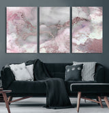 16416-MGV-CV-36X24-Blush Marble Wall Art Canvas Print, Framed Rose Gold Art Picture Print, Pink Cloudy Perfect Modern Glam Decor Artwork