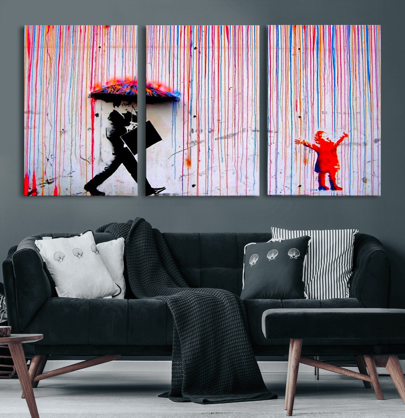 69505-MGV-CV-36X24-Graffiti Girl Wall Art Canvas Print, Framed Urban Contrast Art Picture Print, Vibrant Graffiti Perfect Urban Pop Decor Artwork