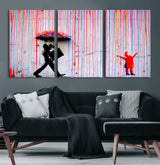 69505-MGV-CV-36X24-Graffiti Girl Wall Art Canvas Print, Framed Urban Contrast Art Picture Print, Vibrant Graffiti Perfect Urban Pop Decor Artwork