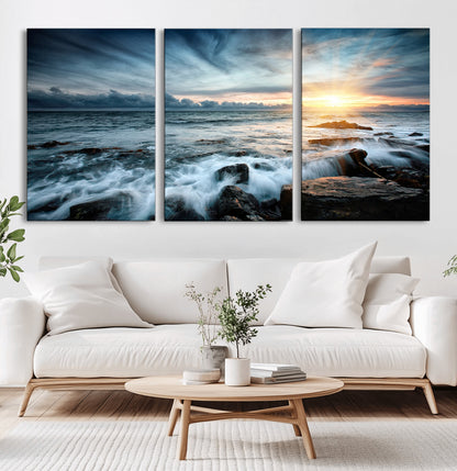33428-MGV-CV-36X24-Ocean Sunrise Wall Art – Serene Seascape Canvas Print, Coastal Home or Office Decor, Perfect for Living Room, Bedroom, or Study