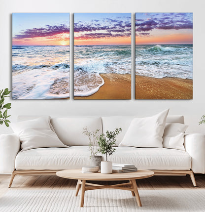 53006-MGV-CV-36X24-Ocean Beach Sunset Wall Art – Vibrant Seascape Canvas Print, Coastal Home Decor for Living Room, Bedroom, Office or Beach House