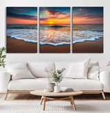 87032-MGV-CV-36X24-Ocean Sunset Wall Art – Stunning Beach Canvas Print with Vibrant Sky, Calm Waves, and Golden Horizon, Perfect Coastal Decor for