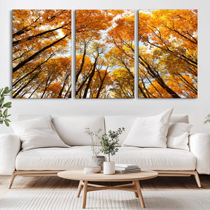 11823-MGV-CV-36X24-Golden Autumn Tree Canopy Wall Art – Stunning Fall Forest Leaves Print, Warm Seasonal Nature Decor for Home, Office or Cabin