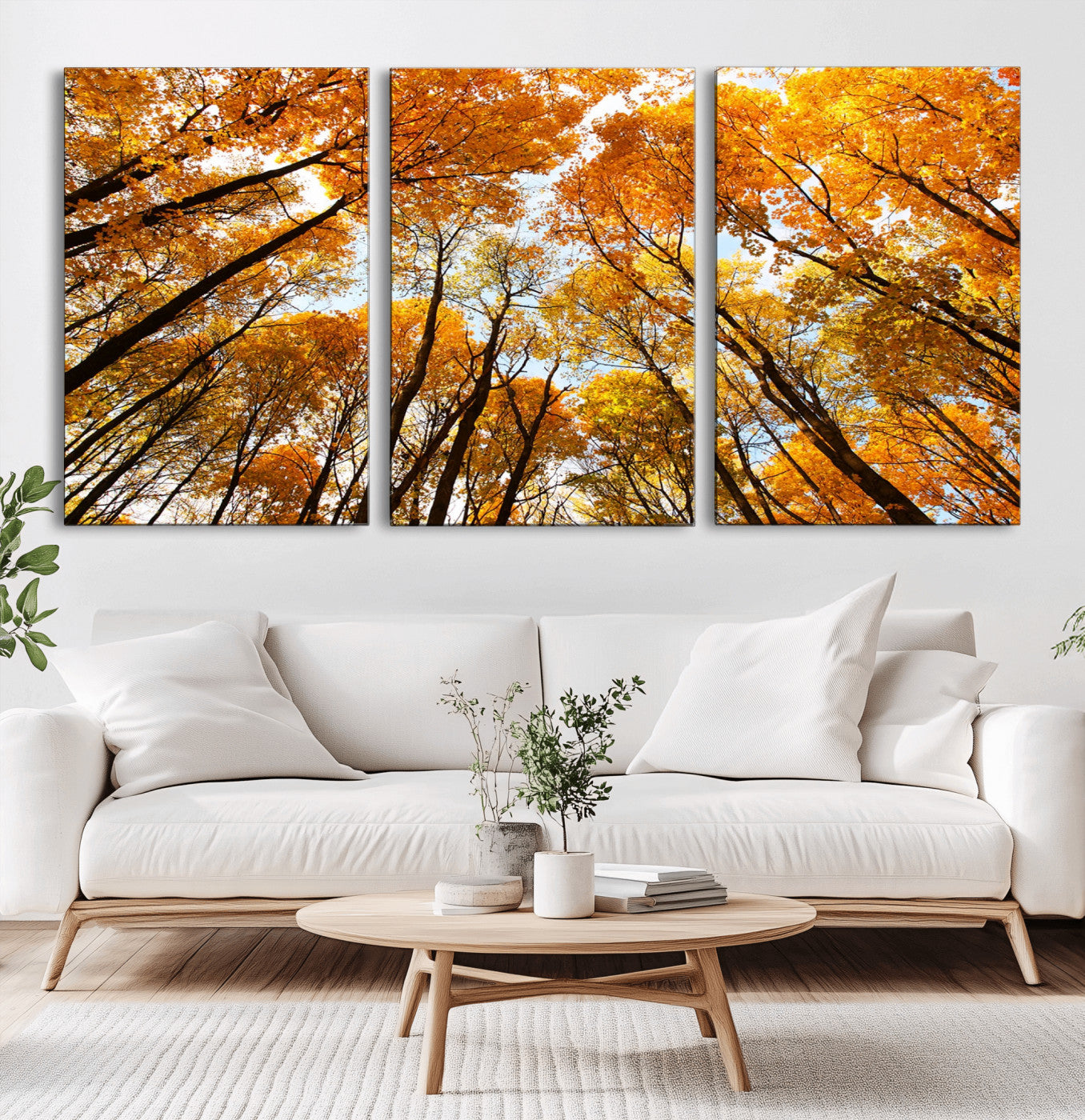 11823-MGV-CV-36X24-Golden Autumn Tree Canopy Wall Art – Stunning Fall Forest Leaves Print, Warm Seasonal Nature Decor for Home, Office or Cabin