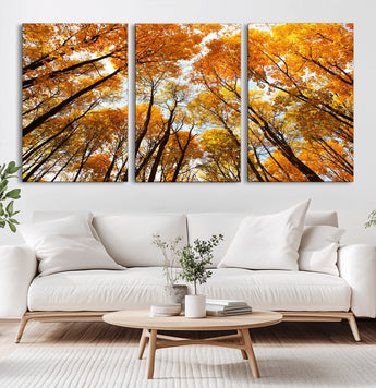 11823-MGV-CV-36X24-Golden Autumn Tree Canopy Wall Art – Stunning Fall Forest Leaves Print, Warm Seasonal Nature Decor for Home, Office or Cabin