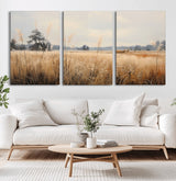38193-MGV-CV-36X24-Golden Meadow Wall Art – Serene Grassland Landscape Canvas Print, Rustic Nature Decor for Bedroom, Living Room or Farmhouse