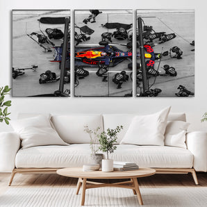 RedBull-MGV-CV-36X24-Formula 1 Wall Art Canvas Print, Framed Formula 1 Car Art Picture Print, Car Racing Perfect Minimalist Sport Decor Artwork
