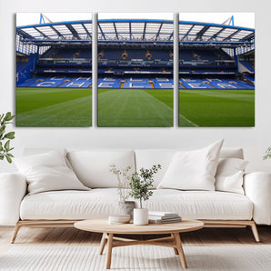 59508-MGV-CV-36X24-Chelsea Stadium Wall Art – Stamford Bridge Football Arena Canvas Print, Iconic Soccer Artwork for Living Room, Office, Game Room
