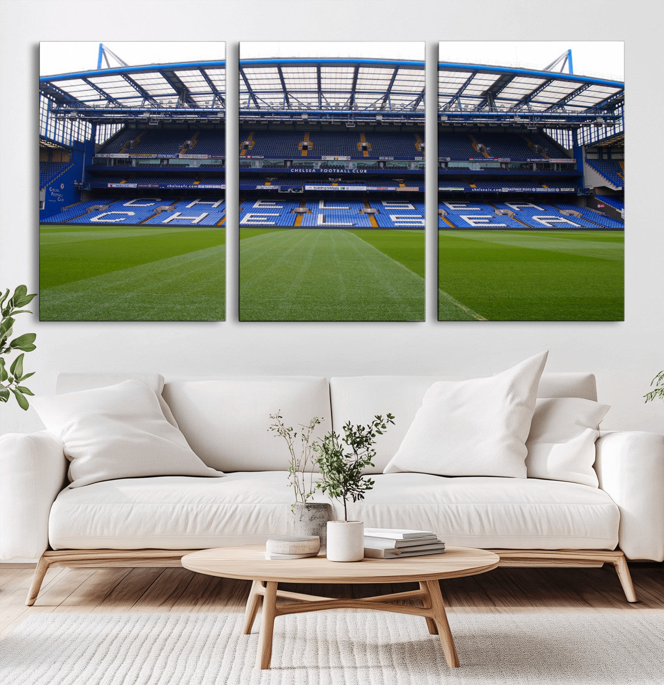 59508-MGV-CV-36X24-Chelsea Stadium Wall Art – Stamford Bridge Football Arena Canvas Print, Iconic Soccer Artwork for Living Room, Office, Game Room