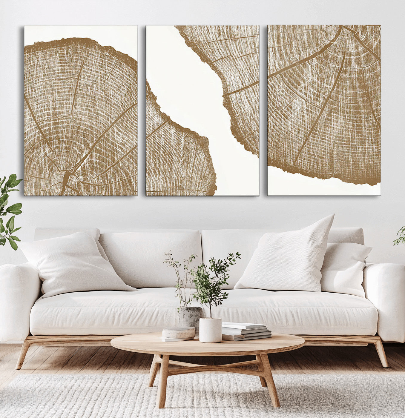 99692-MGV-CV-36X24-Tree Ring Linocut Wall Art Canvas Print, Framed Wood Cut Art Picture Print, Tree Rings Perfect Minimalist Rustic Decor Artwork