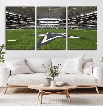 14834-MGV-CV-60X30-3P-Dallas Att Stadium Wall Art Canvas Print, Framed Texas NFL Stadium Art Picture Print, American Football Stadium Perfect Sports
