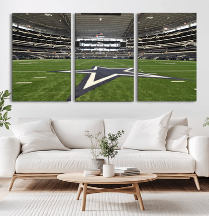 14834-MGV-CV-60X30-3P-Dallas Att Stadium Wall Art Canvas Print, Framed Texas NFL Stadium Art Picture Print, American Football Stadium Perfect Sports