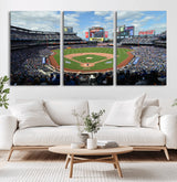 22910-MGV-CV-60X30-3P-City Field Stadium Wall Art Canvas Print, Framed New York Stadium Art Picture Print, City Field Perfect Sport Room Decor Artwork