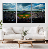 37127-MGV-CV-36X24-Kauffman Stadium Wall Art Canvas Print, Framed Kansas City Royals Field Art Picture Print, Baseball Stadium Perfect Sport Room