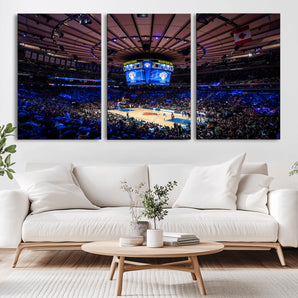 20491-MGV-CV-36X24-Madison Square Garden Wall Art Canvas Print, Framed New York Stadium Art Picture Print, MSG Stadium Perfect Sport Room Decor