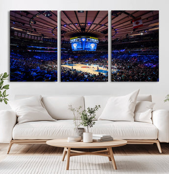 20491-MGV-CV-60X30-3P-Madison Square Garden Wall Art Canvas Print, Framed New York Stadium Art Picture Print, MSG Stadium Perfect Sport Room Decor