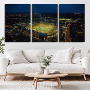 52519-MGV-CV-36X24-Michigan Football Stadium Wall Art Canvas Print, Framed Michigan Stadium Art Picture Print, Michigan Wolverines Field Perfect