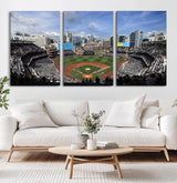 87122-MGV-CV-60X30-3P-Petco Park Field Wall Art Canvas Print, Framed San Diego Stadium Art Picture Print, Petco Park Stadium Perfect Sport Room Decor