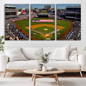 20879-MGV-CV-36X24-Yankee Stadium Wall Art Canvas Print, Framed New York Stadium Art Picture Print, Yankee Field Perfect Sport Room Decor Artwork