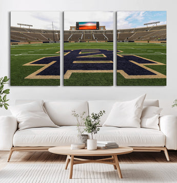 52835-MGV-CV-36X24-Notre Dame Stadium Wall Art Canvas Print, Framed Indiana Stadium Art Picture Print, Notre Dame Field Perfect Sport Room Decor