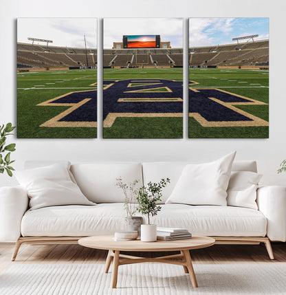 52835-MGV-CV-36X24-Notre Dame Stadium Wall Art Canvas Print, Framed Indiana Stadium Art Picture Print, Notre Dame Field Perfect Sport Room Decor