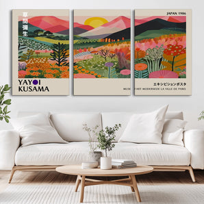 71942-MGV-CV-36X24-Colorful Mountain Valley Wall Art – Panoramic Floral Landscape Canvas Print, Vibrant Nature Scene for Living Room, Bedroom,