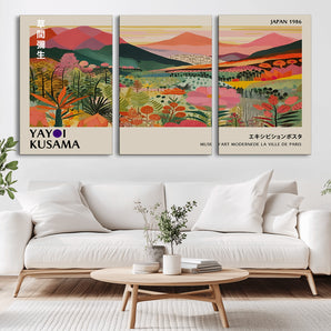 74014-MGV-CV-36X24-Vibrant Mountain Valley Wall Art – Panoramic Landscape Canvas Print, Colorful Botanical Nature Scene for Living Room, Bedroom,