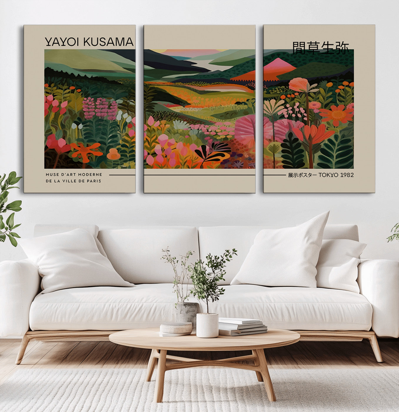 69187-MGV-CV-36X24-Floral Valley Landscape Wall Art – Panoramic Nature Canvas Print, Colorful Botanical Artwork for Living Room, Bedroom, Office, or