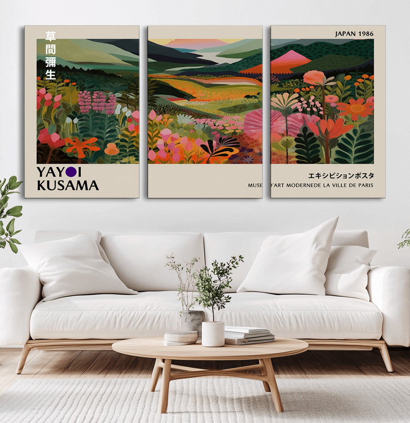75719-MGV-CV-36X24-Botanical Mountain Valley Wall Art – Panoramic Nature Canvas Print, Vibrant Floral Field Artwork for Living Room, Bedroom, Office,