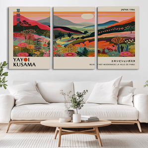 87360-MGV-CV-36X24-Colorful Botanical Landscape Wall Art – Panoramic Nature Canvas Print, Vibrant Floral Field Artwork for Living Room, Bedroom,