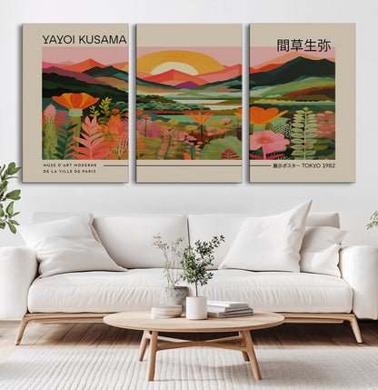 17753-MGV-CV-36X24-Floral Sunset Landscape Wall Art – Panoramic Nature Canvas Print, Vibrant Botanical Artwork for Living Room, Bedroom, Office, or