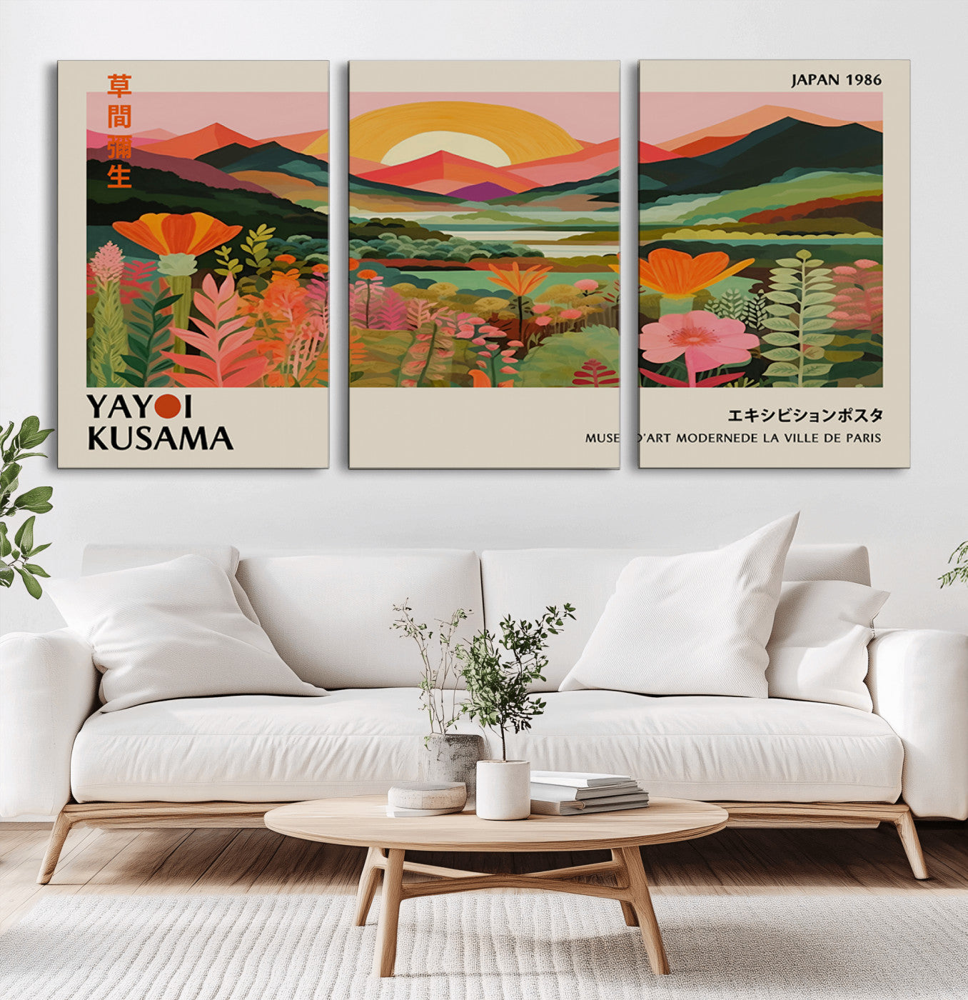 15153-MGV-CV-36X24-Floral Sunset Landscape Wall Art – Panoramic Nature Canvas Print, Vibrant Botanical Artwork for Living Room, Bedroom, Office, or