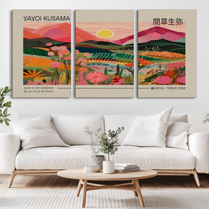 18304-MGV-CV-36X24-Sunset Mountain Landscape Wall Art – Panoramic Abstract Nature Canvas Print, Vibrant Wall Decor for Living Room, Bedroom, Office,